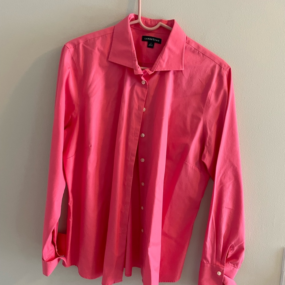 Lands' End Pink Button Down Shirt